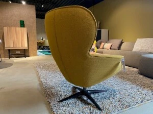 Pode Flare draaifauteuil stof geel Opruiming