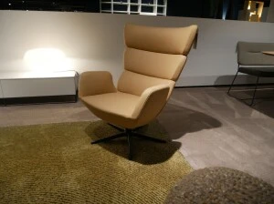 Conform Turtle relaxfauteuil in stof kleur mustard Opruiming