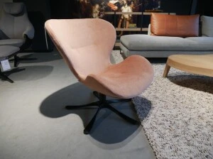 Conform Daisy draaifauteuil in roze stof Opruiming