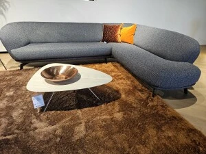 Leolux Flint hoekbank stof Monza melange grijsblauw Opruiming